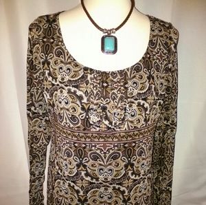 EUC sheer top with black camisole